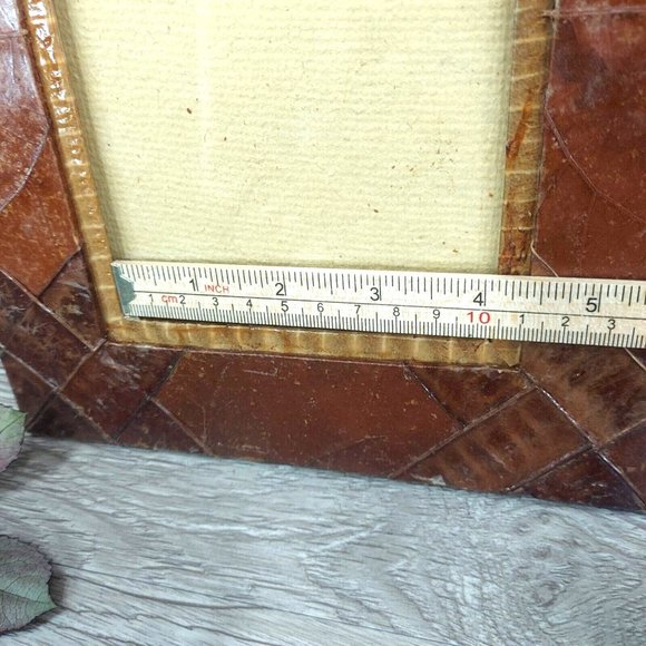 Vintage Dry Leaf Photo Frame Tabletop Boho Ornament Free Stand Display Décor - Picture 16 of 16